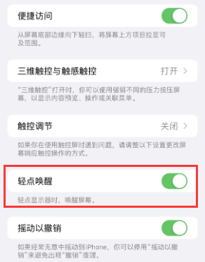 乌什苹果授权维修站分享iPhone轻点无法唤醒怎么办 